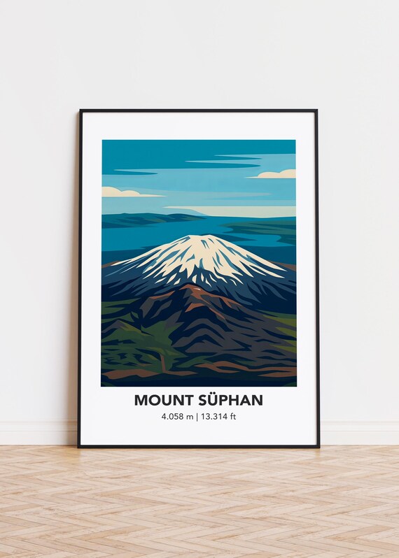 Mount Sphan Poster Modern Mountain Illustration Art
