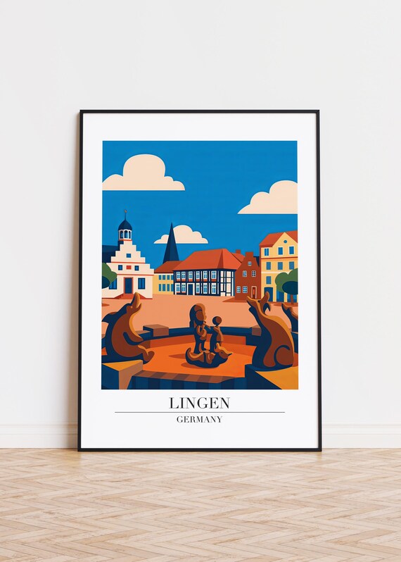 Lingen Germany Poster City Illustration Art Print