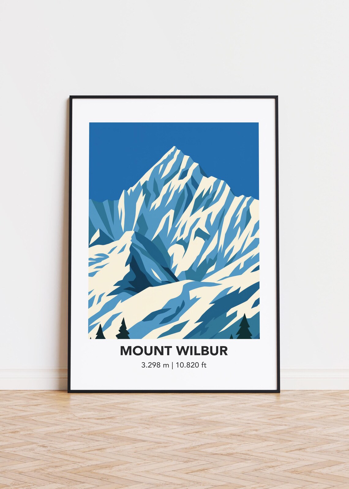 Mount Wilbur Illustration Poster Print, Mountain