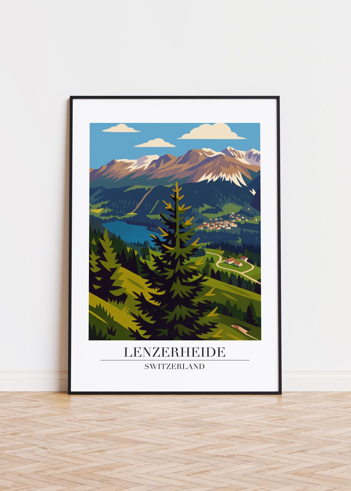 Lenzerheide Switzerland Modern Travel Poster