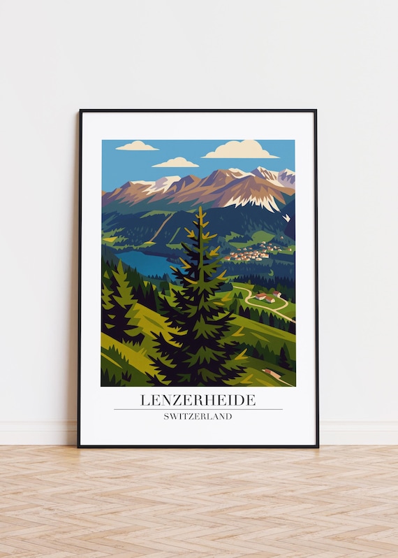 Lenzerheide Switzerland Modern Travel Poster