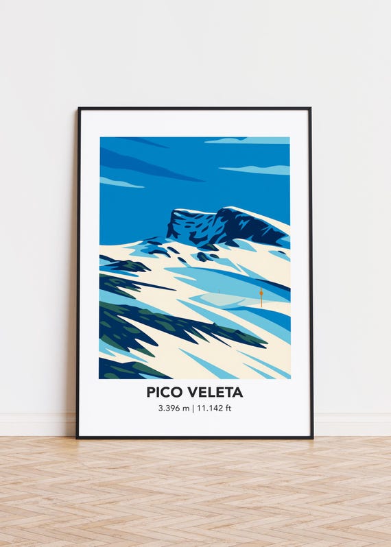 Pico Veleta Poster Print Illustration Art Mountain
