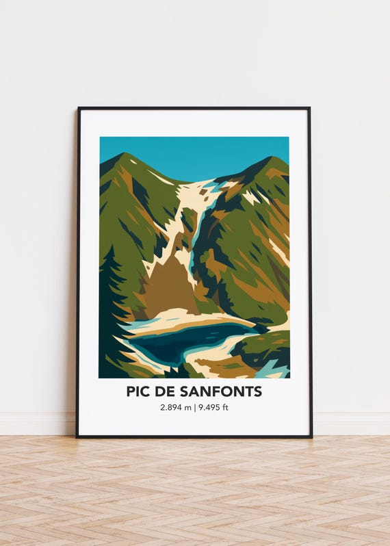 Pic De Sanfonts Mountain Print Modern Minimalist Art Poster