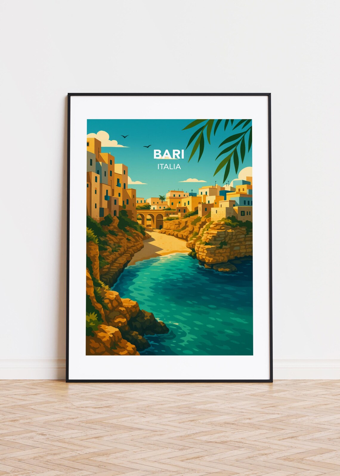 Bari Italy Modern City Illustration Travel Poster
