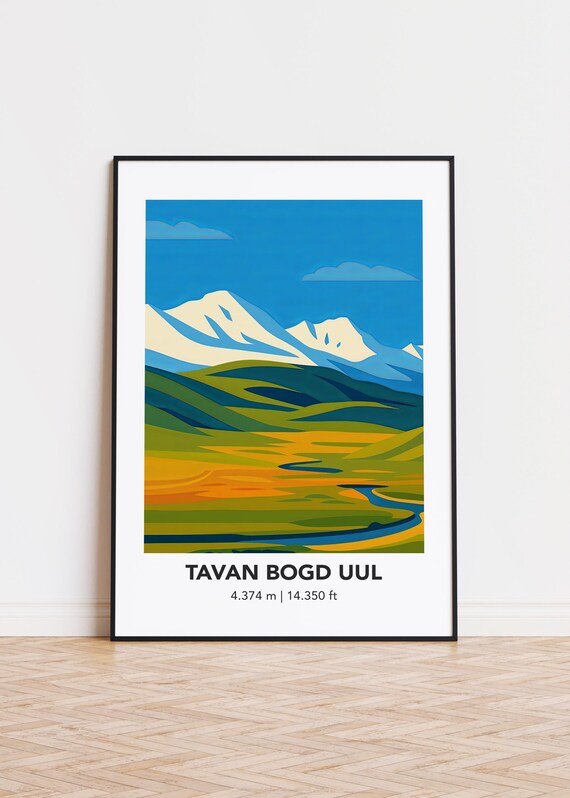 Tavan Bogd Uul Poster Mountain Illustration Art Print
