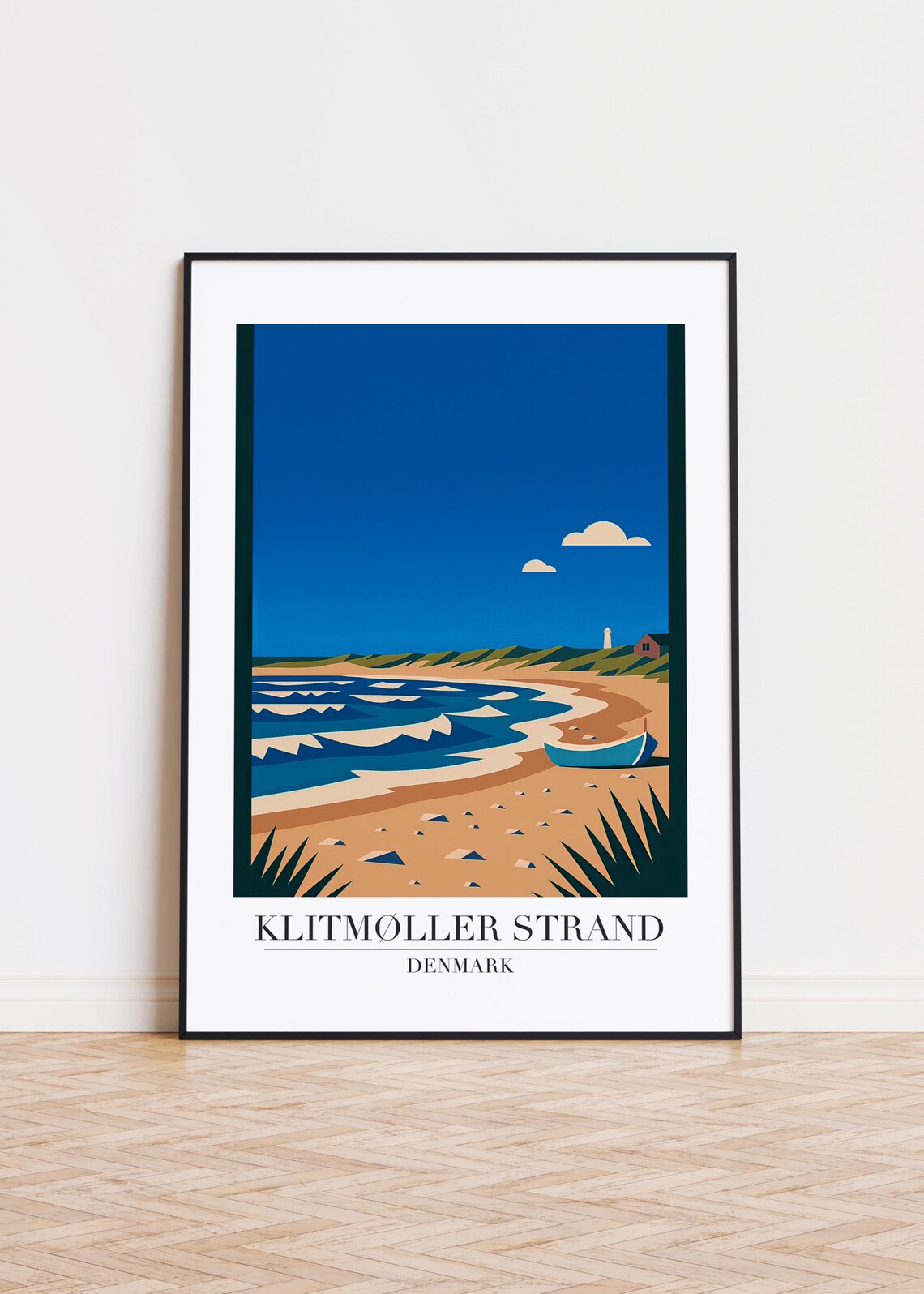Klitmøller Strand Denmark Poster, Scandinavian Art Print