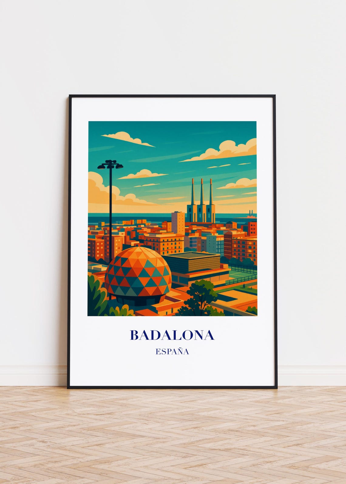 Badalona Spain Poster Modern City Art Print
