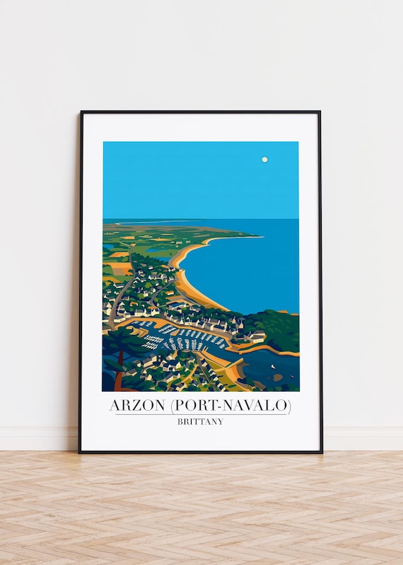 Arzon Port Navalo Brittany France Marina Bay Vintage Travel Poster