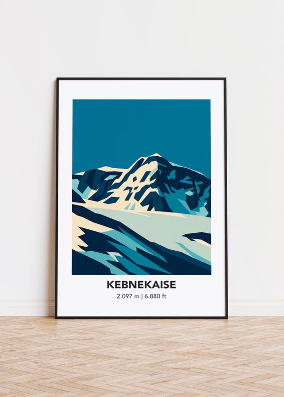 Kebnekaise Mountain Print Modern Minimalist Art Poster