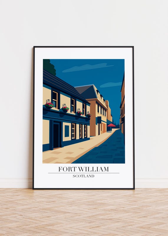 Fort William Scotland Poster Modern City Art Print