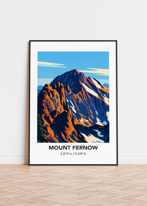 Mount Fernow Mountain Art Print Modern Minimalist Poster