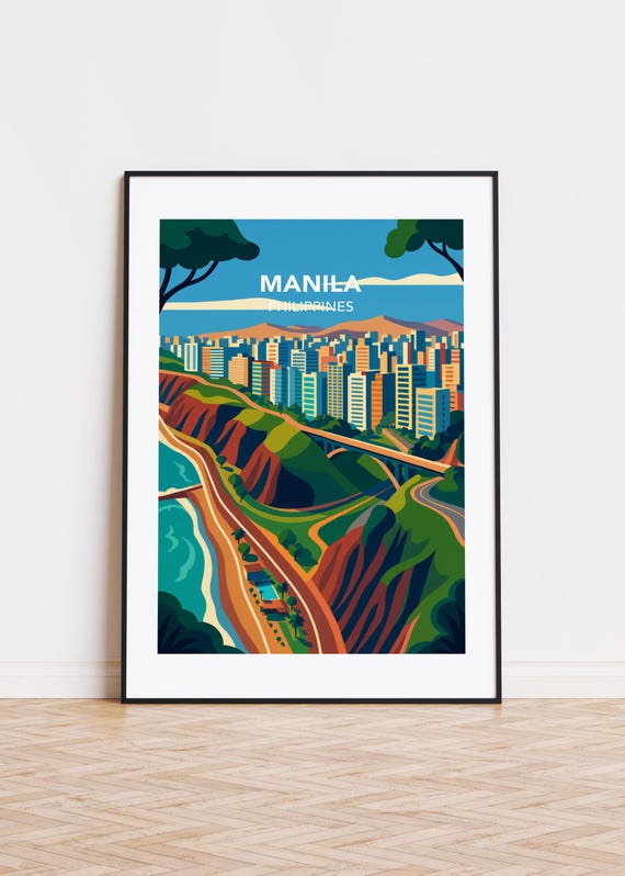 Manila Philippines Poster Modern City Art Print
