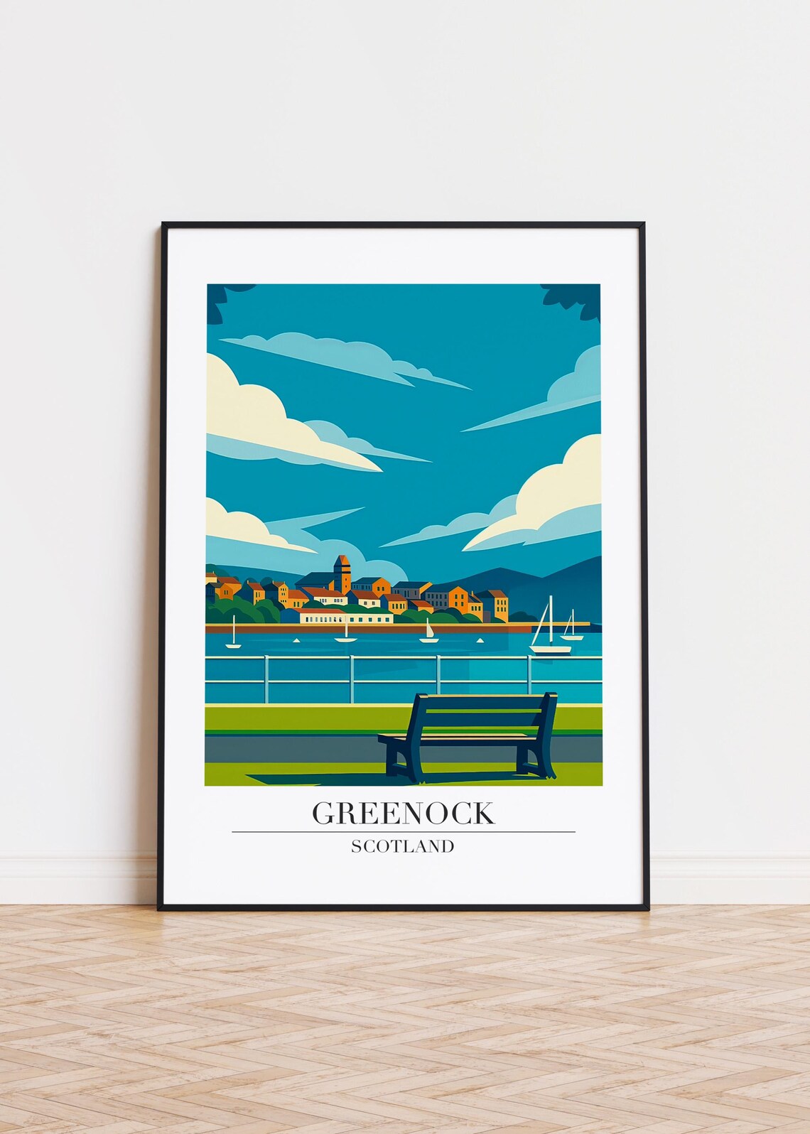 Greenock Scotland Modern City Poster Print