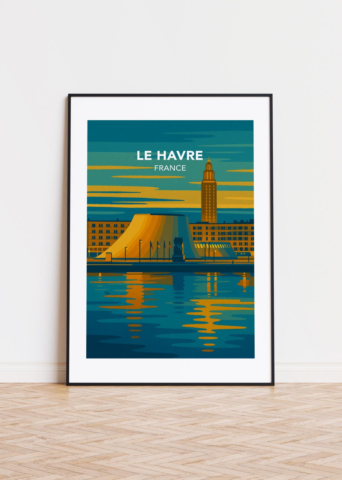 Le Havre Cityscape Poster Modern Scandinavian Art Print