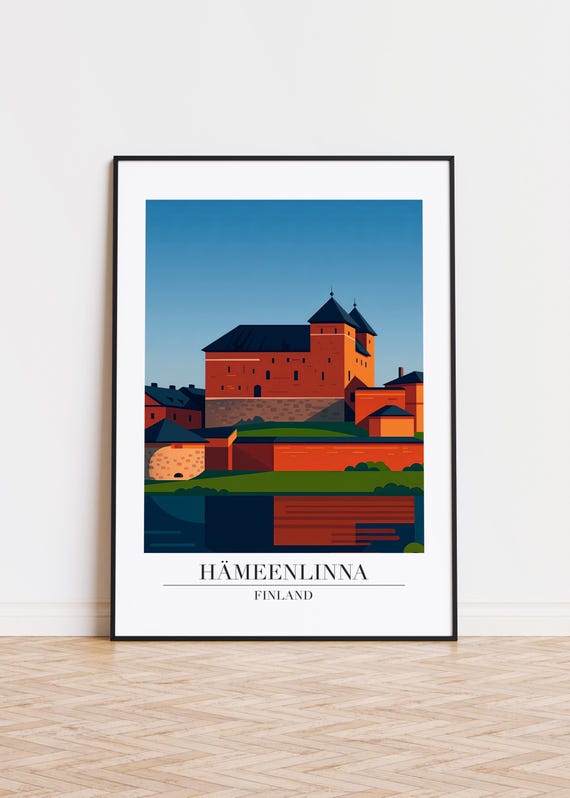 Hmeenlinna Finland Poster City Skyline Art Print