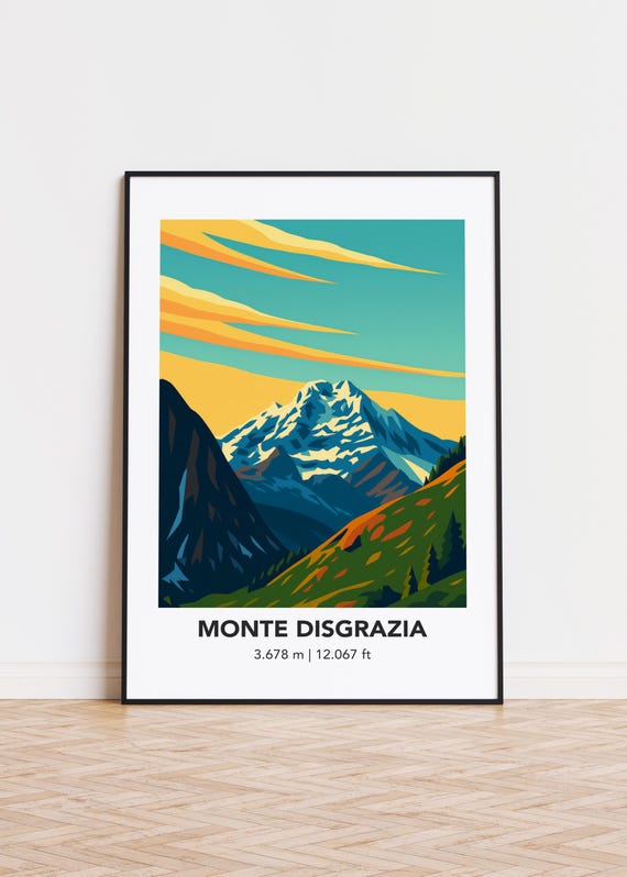 Monte Disgrazia Mountain Print Modern Scandinavian Poster