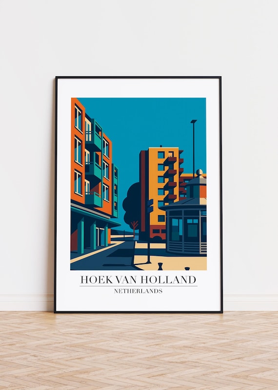 Hoek van Holland Netherlands City Street Modern Travel Poster Art