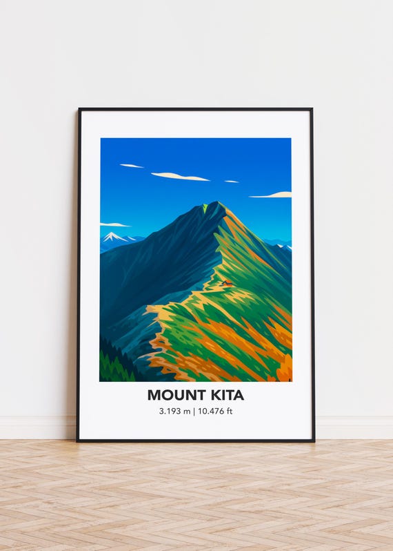 Mount Kita Poster Print Illustration Art Mountain
