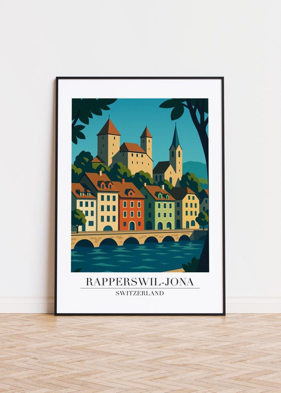 Rapperswiljona Switzerland Poster Modern City Art Print