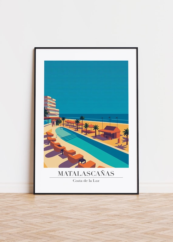 Matalascañas Costa de la Luz Beach Resort Pool Vintage Travel Poster