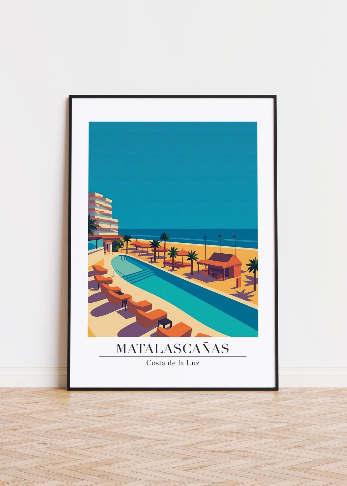 Matalascañas Costa de la Luz Beach Resort Pool Vintage Travel Poster