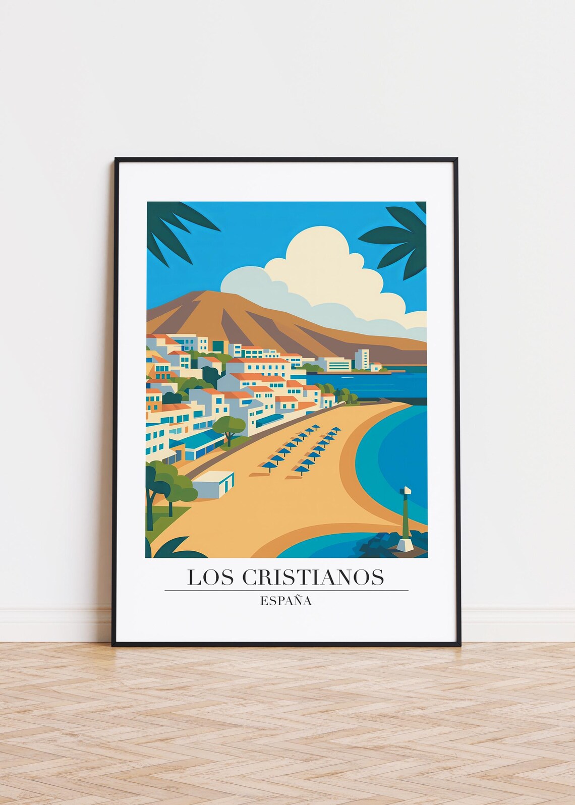 Los Cristianos Spain Modern Travel Poster