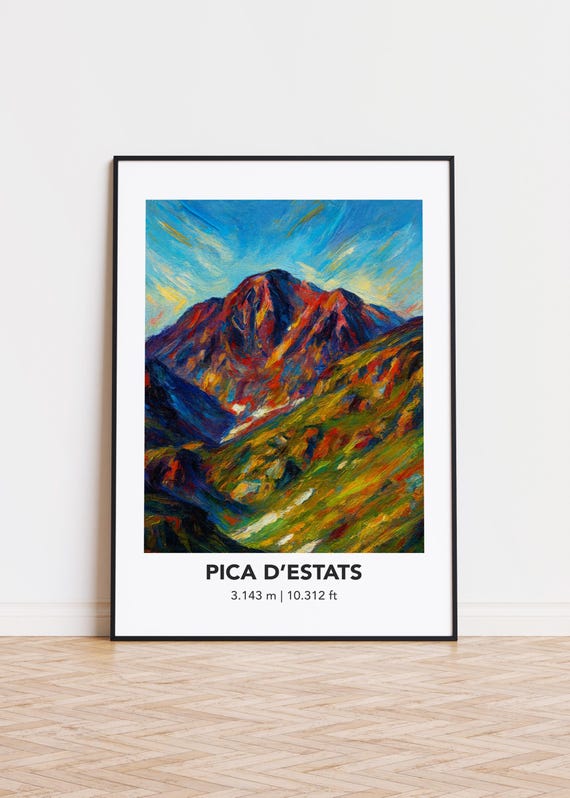 Pica Destats Mountain Print Modern Oil Painting Style Poster