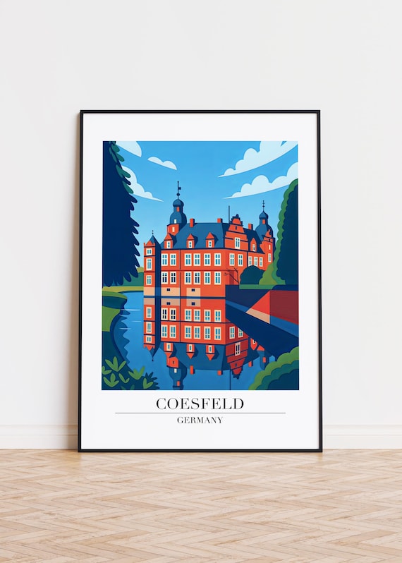 Coesfeld Germany Red Brick Moated Castle Water Reflection Poster