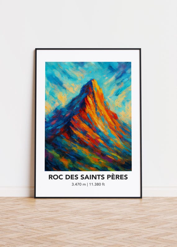 Roc Des Saints Pres Mountain Print Modern Oil Painting Style Poster