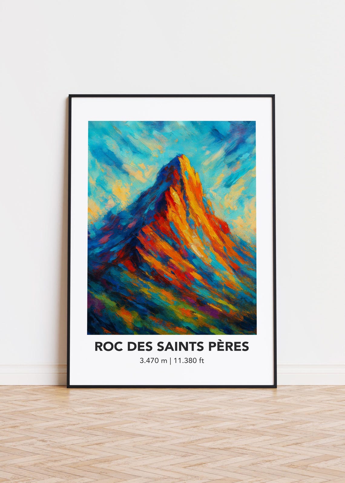 Roc Des Saints Peres Mountain Oil Painting Poster Alpine Peak Art