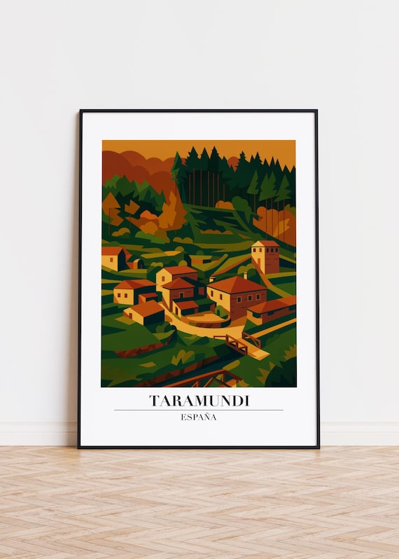 Taramundi Spain Forest Village Dusk Rustic Travel Poster Art