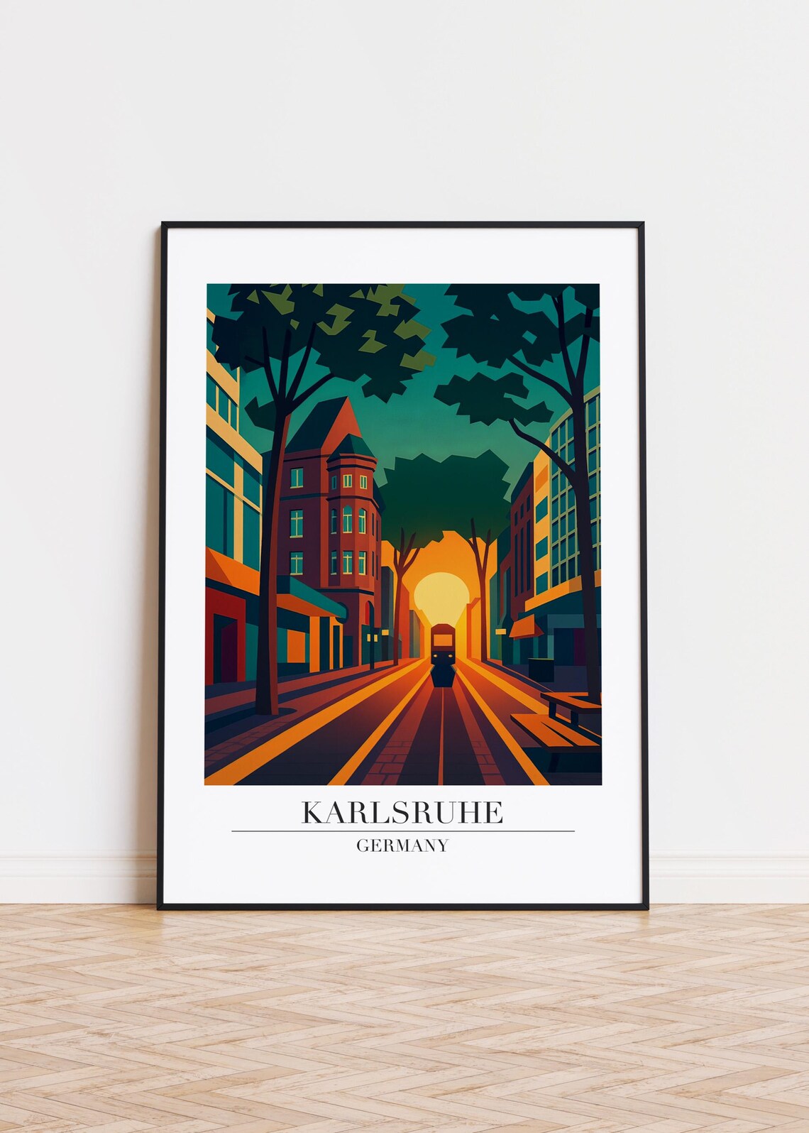 Karlsruhe Germany Poster, City Illustration Art Print