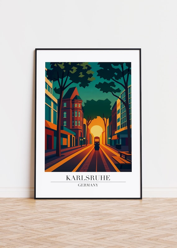 Karlsruhe Germany Poster, City Illustration Art Print