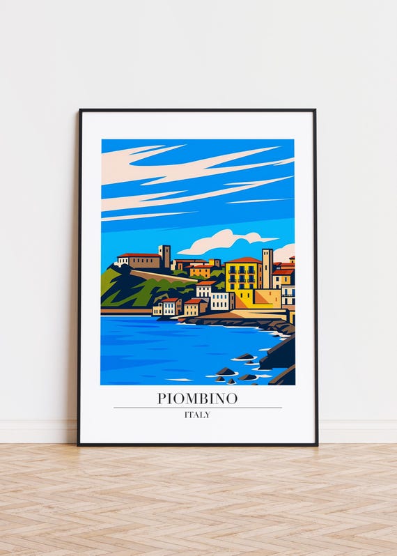 Piombino Italy Poster, Modern City Skyline Art Print
