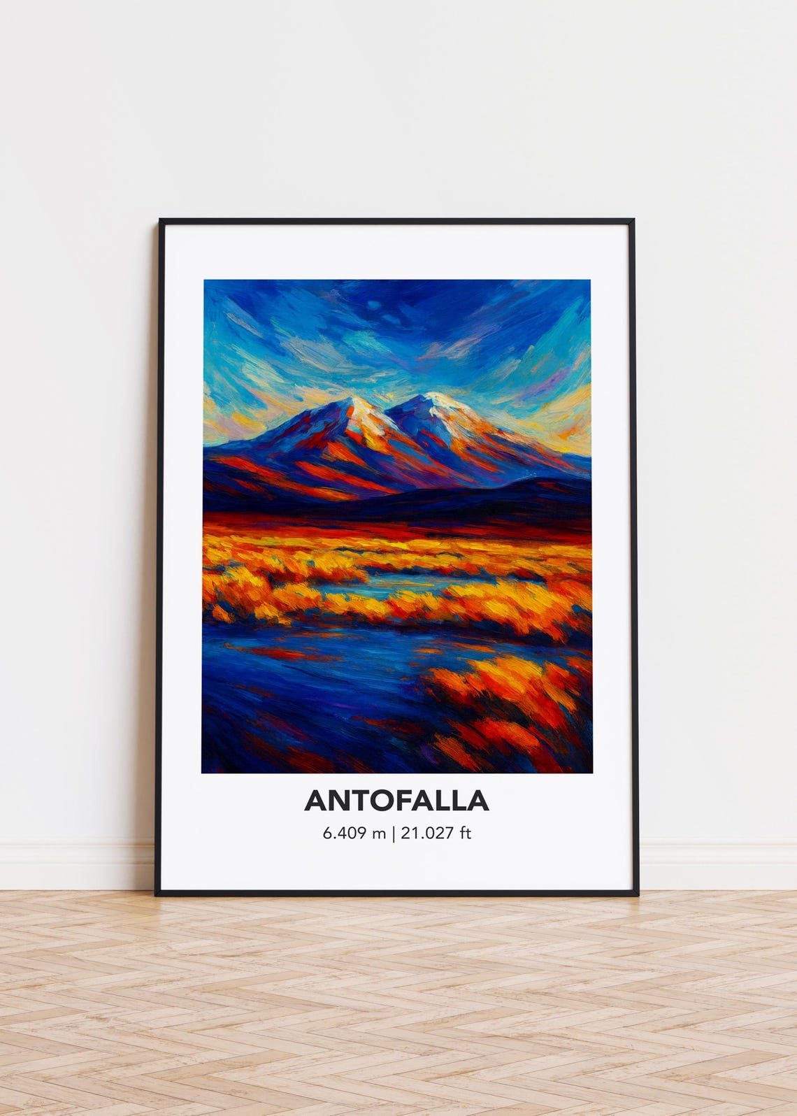 Antofalla Mountain Oil Painting Colorful Peak Landscape Art Poster