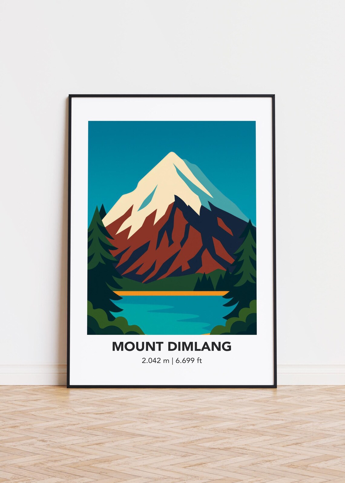 Mount Dimlang Minimalist Mountain Art Print
