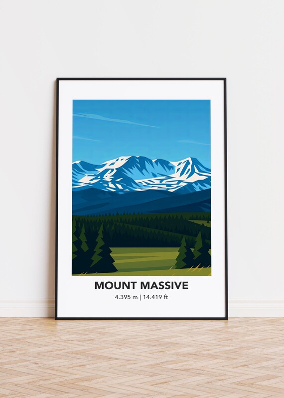 Mount Massive Print Modern Mountain Illustration Art