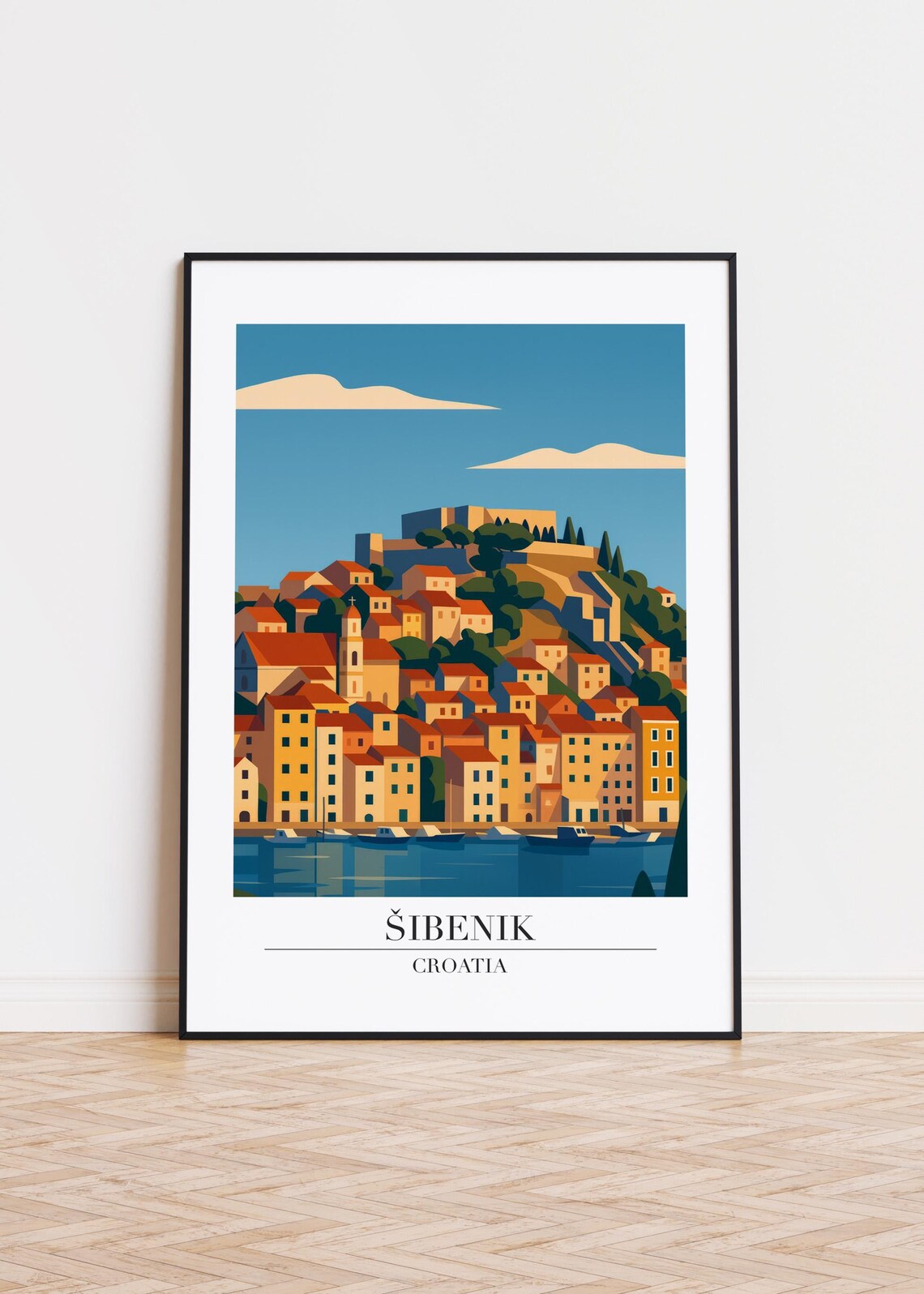 Ibenik Croatia Modern City Illustration Poster