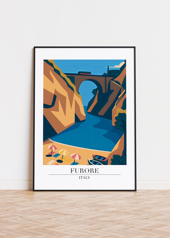Furore Italy Modern Travel Poster