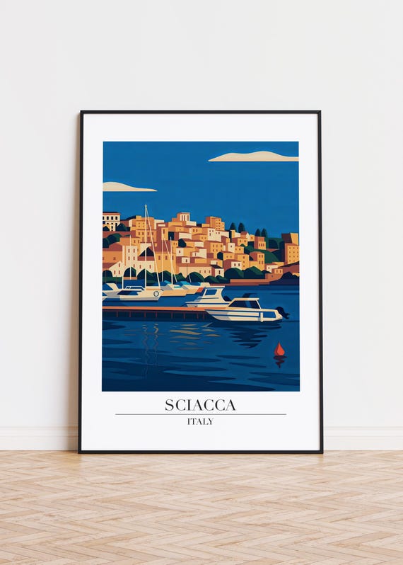 Sciacca Italy Poster Modern City Illustration