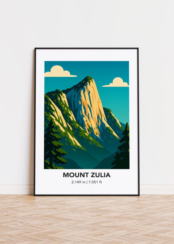 Mount Zulia Mountain Poster, Modern Minimalist Art