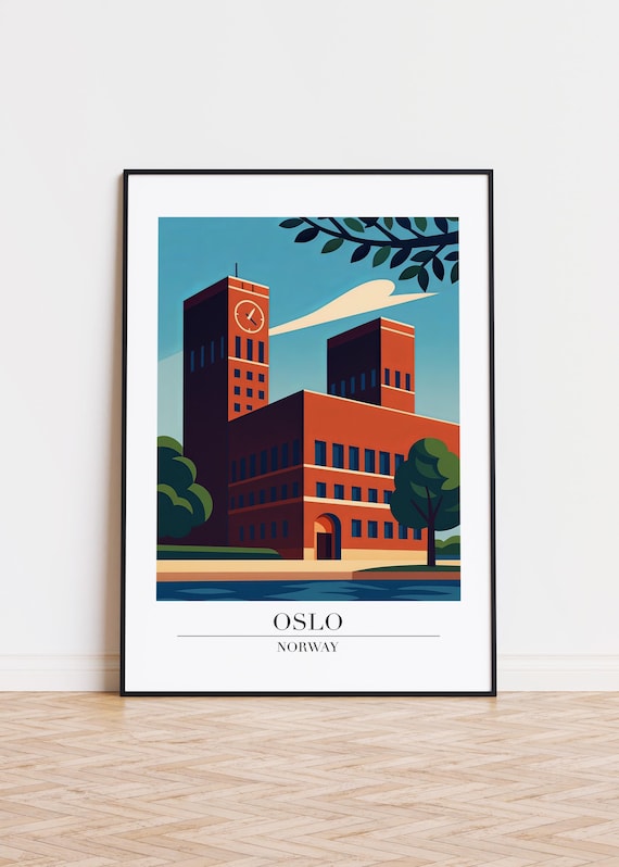 Oslo Norway Poster City Illustration Art Print