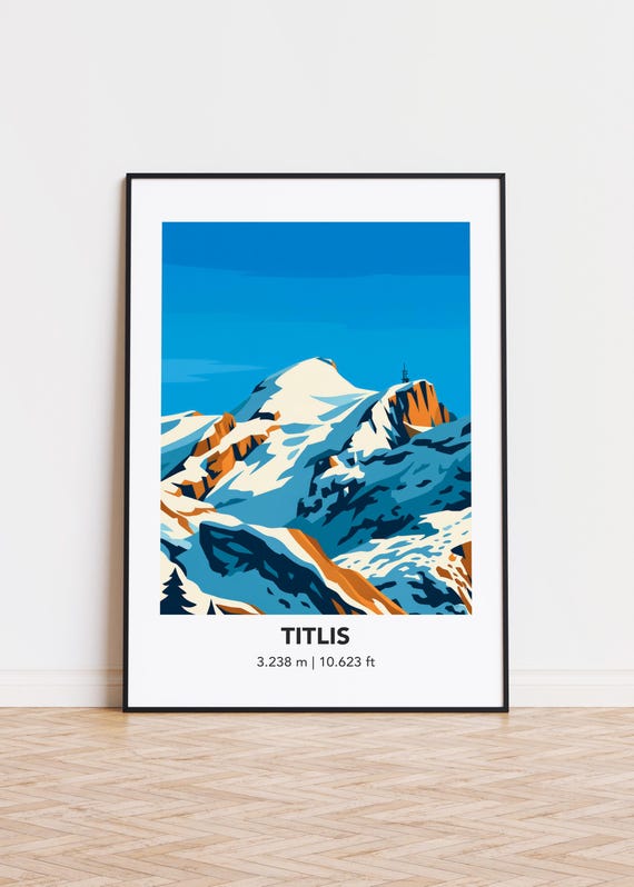 Titlis Poster Print Illustration Art Mountain