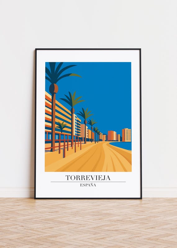 Torrevieja Spain Poster Modern City Skyline Art Print
