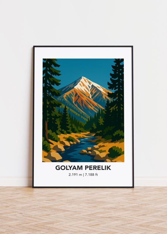 Golyam Perelik Mountain Modern Minimalist Art Print