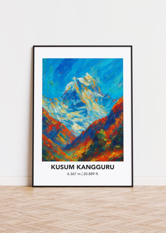 Kusum Kangguru Poster Mountain Print Modern Oil Painting Style Art