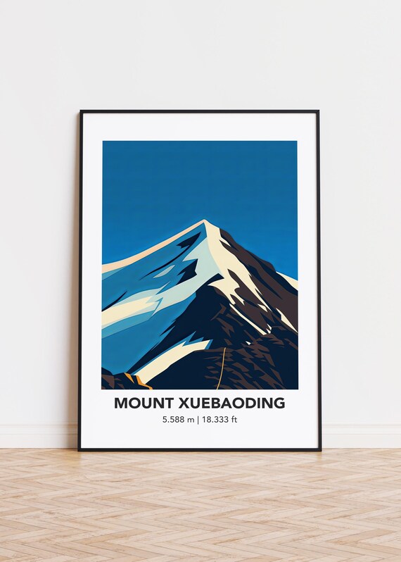 Mount Xuebaoding Print Mountain Illustration Art