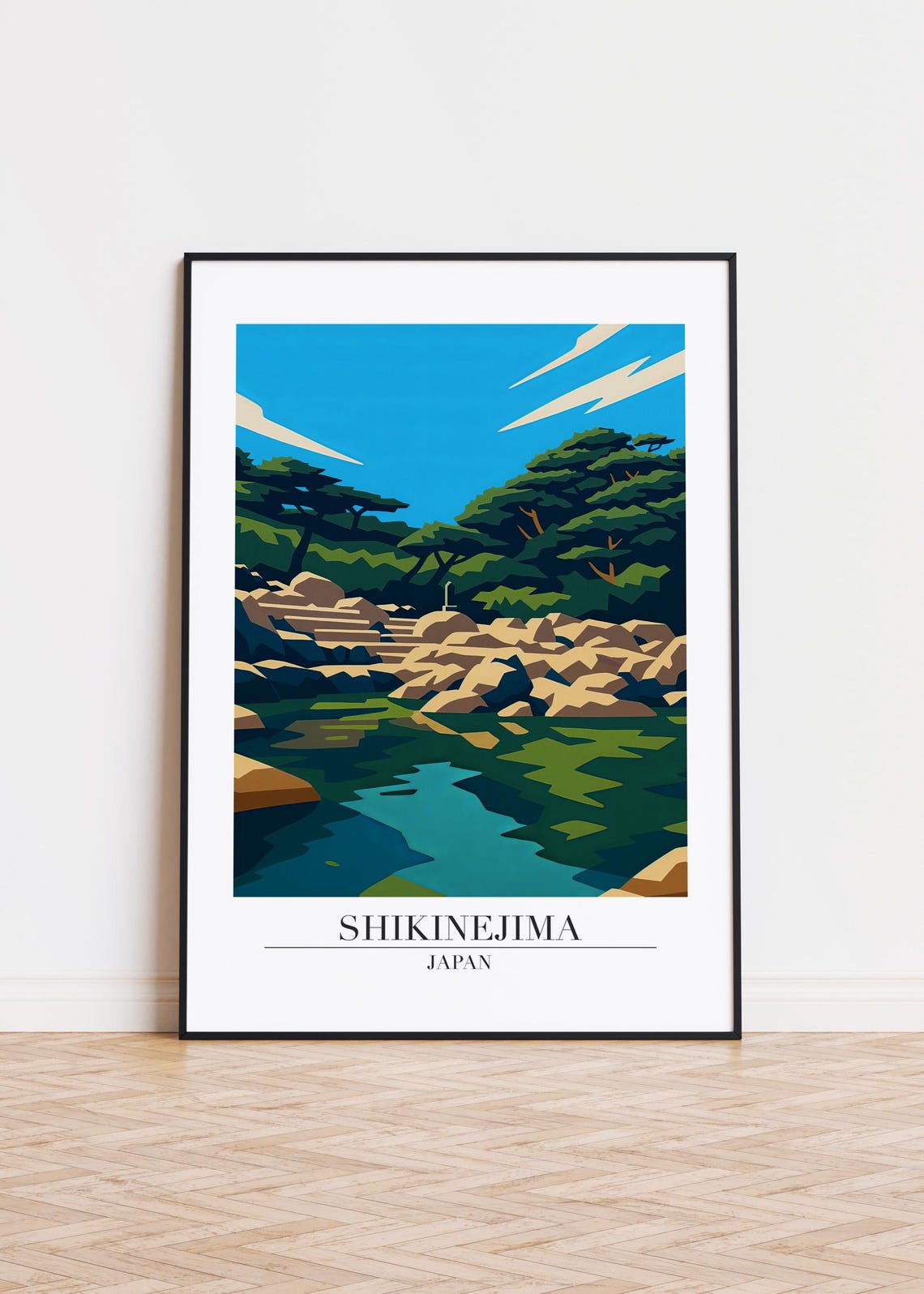 Shikinejima Japan Travel Poster