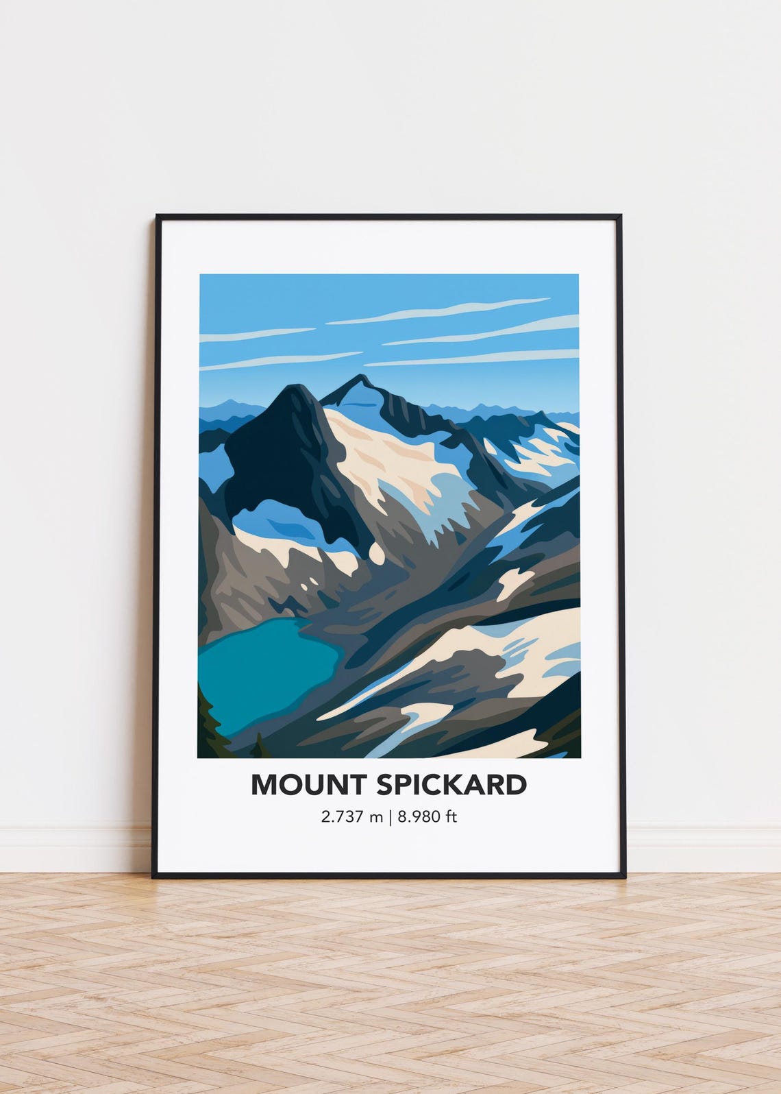 Mount Spickard Print Modern Minimalist Mountain Art Poster