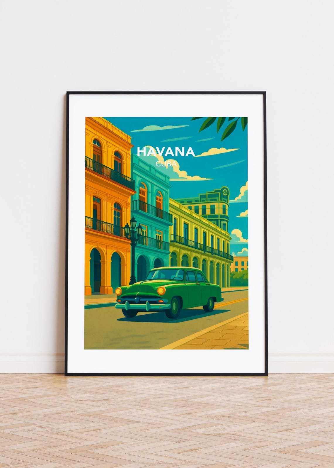 Havana Cuba Classic Car Colonial Street Retro Vintage Art Poster